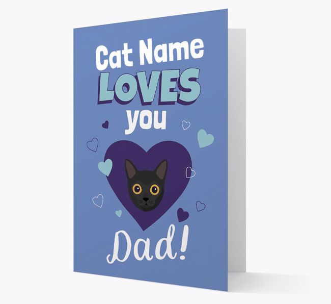 'Loves You Dad' - Personalized {breedCommonName} Card